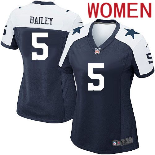 Women Dallas Cowboys 5 Dan Bailey Nike Navy Alternate Game Team NFL Jersey